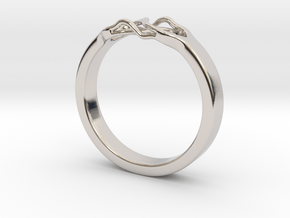 Roots Ring (18mm / 0,7inch inner diameter) in Rhodium Plated Brass