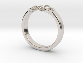 Roots Ring (19mm / 0,75inch inner diameter) in Rhodium Plated Brass