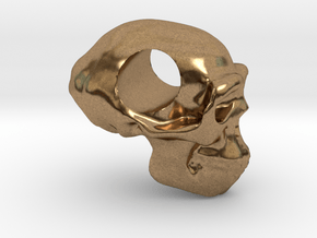 Homo erectus pendant in Natural Brass