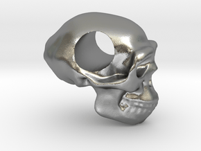 Homo erectus pendant in Natural Silver