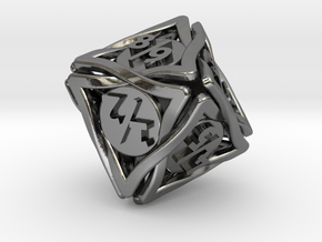 'Twined' Dice D8 Spindown Tarmogoyf P/T Die in Polished Silver