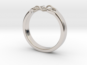 Roots Ring (23mm / 0,9inch inner diameter) in Rhodium Plated Brass