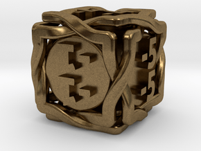 'Twined' Dice D6 MTG -1/-1 Counters die in Natural Bronze