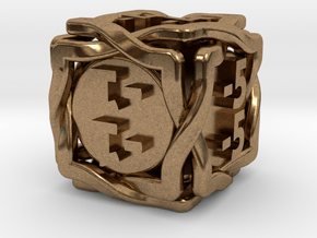 'Twined' Dice D6 MTG -1/-1 Counters die in Natural Brass