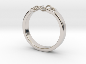 Roots Ring (27mm / 1,07inch inner diameter) in Rhodium Plated Brass