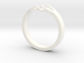 Roots Ring (21mm / 0,82inch inner diameter) in White Processed Versatile Plastic