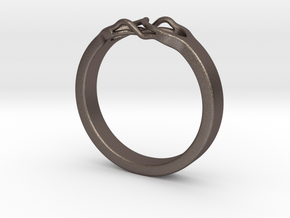 Roots Ring (23mm / 0,9inch inner diameter) in Polished Bronzed Silver Steel