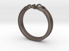 Roots Ring (24mm / 0,94inch inner diameter) in Polished Bronzed Silver Steel
