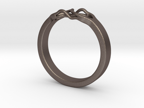 Roots Ring (28mm / 1,1inch inner diameter) in Polished Bronzed Silver Steel