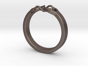 Roots Ring (30mm / 1,18inch inner diameter) in Polished Bronzed Silver Steel