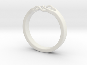 Roots Ring (22mm / 0,86inch inner diameter) in White Natural Versatile Plastic