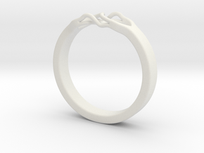 Roots Ring (23mm / 0,9inch inner diameter) in White Natural Versatile Plastic
