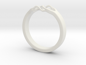 Roots Ring (24mm / 0,94inch inner diameter) in White Natural Versatile Plastic
