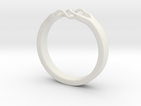 Roots Ring (28mm / 1,1inch inner diameter) in White Natural Versatile Plastic