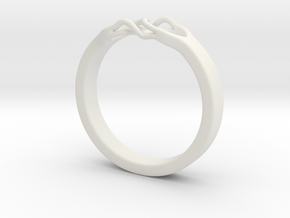 Roots Ring (30mm / 1,18inch inner diameter) in White Natural Versatile Plastic