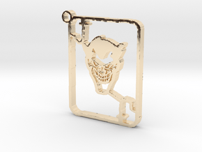 Joker Card Keychain in 14k Gold Plated Brass
