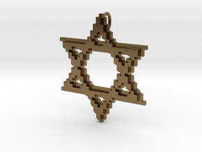 8-Bit Star of David pendant (big) in Natural Bronze