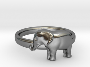Elephant Ring in Polished Silver