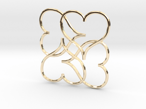 Heart Earring or Pendant in 14k Gold Plated Brass