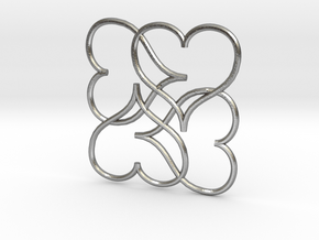 Heart Earring or Pendant in Natural Silver