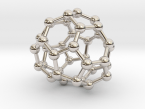 0039 Fullerene c36 -11 c2 in Rhodium Plated Brass
