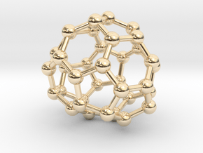 0039 Fullerene c36 -11 c2 in 14k Gold Plated Brass