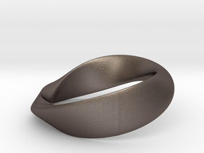 01-Mobius Ring No.13 in Polished Bronzed Silver Steel