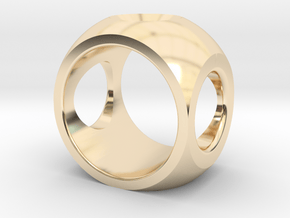 RING SPHERE 2 - SIZE 7 in 14k Gold Plated Brass