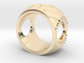 RING SPHERE 2 - SIZE 9 in 14k Gold Plated Brass