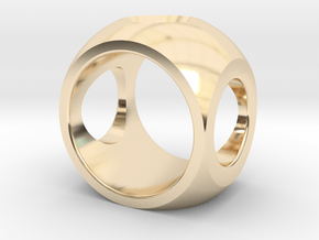 RING SPHERE 2 - SIZE 6 in 14k Gold Plated Brass