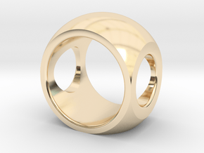 RING SPHERE 1 - SIZE 7 in 14k Gold Plated Brass