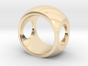 RING SPHERE 1 SIZE 9 in 14k Gold Plated Brass