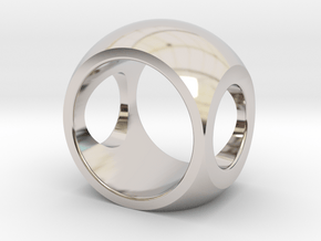 RING SPHERE 1 - SIZE 6 in Rhodium Plated Brass