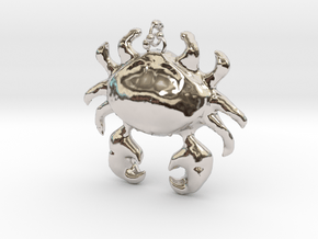Crab Necklace in Rhodium Plated Brass