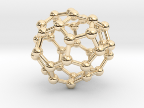 0040 Fullerene c36-12 c2 in 14k Gold Plated Brass