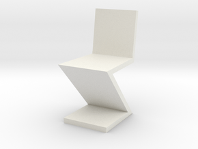 1:24 Zig Zag Chair in White Natural Versatile Plastic
