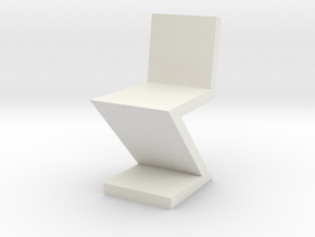 1:48 Zig Zag Chair in White Natural Versatile Plastic