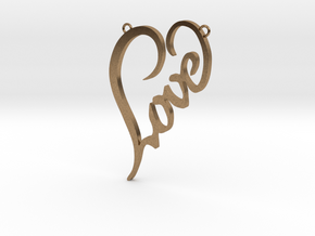 Love In Heart Pendant in Natural Brass