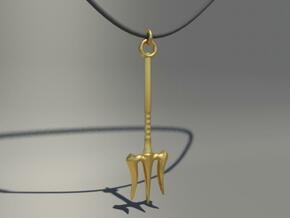 [By-mE] Necklace : weapon of poseidon in Polished Bronzed Silver Steel