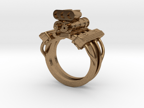 V8 ENGINE RING in Natural Brass: 12 / 66.5