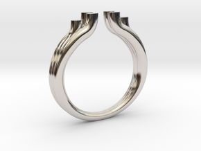 Tres 2 in Rhodium Plated Brass