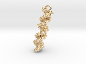 DNA Molecule Earring / Pendant Silver in 14k Gold Plated Brass