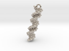 DNA Molecule Earring / Pendant Silver in Rhodium Plated Brass