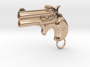 Derringer Gun in 14k Rose Gold Plated Brass