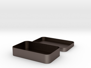Parametric Rounded Box in Polished Bronzed Silver Steel