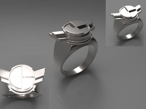 Test Squadron Signet Ring. (small "size 6" ring) in Polished Silver