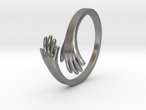Hand Ring in Natural Silver