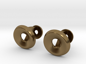 Circle Halo Cufflinks in Polished Bronze
