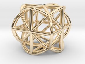 Cube-Ball Pendant in 14k Gold Plated Brass