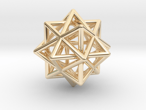 Compound of Three Octahedra in 14k Gold Plated Brass
